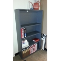 65 in. Grey Open Bookcase Storage Shelf